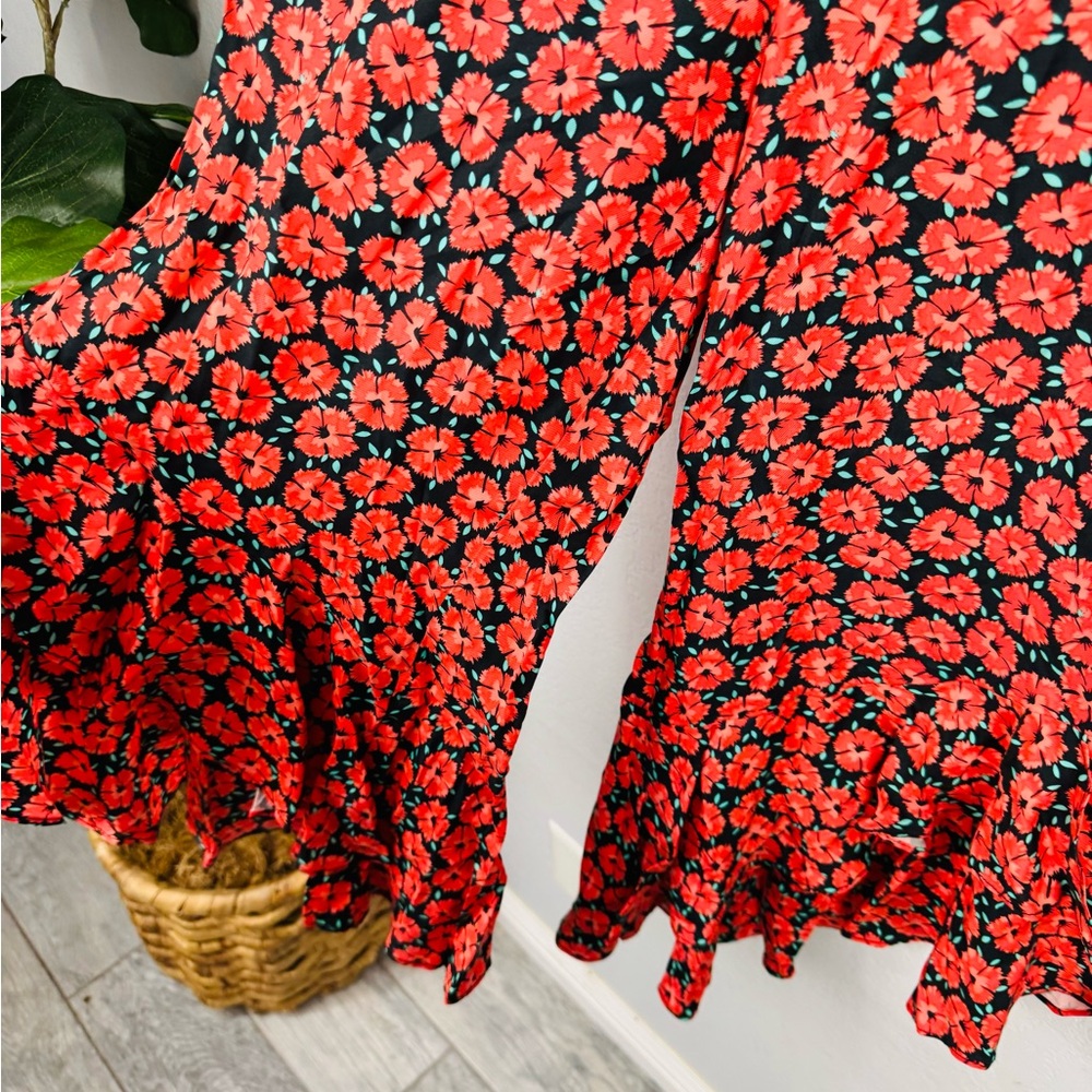 Anthropologie EttTwa Virginie Floral Print Cropped Ruffle Pants - Picture 5 of 9